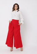 Pleated High Waist Wide Leg Long Pants PANTS Gracia Fashion 