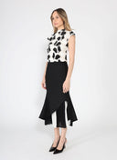 Pleated Panel Mermaid-Style Midi Skirt SKIRT Gracia Fashion 