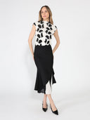 Pleated Panel Mermaid-Style Midi Skirt SKIRT Gracia Fashion 