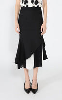 Pleated Panel Mermaid-Style Midi Skirt SKIRT Gracia Fashion BLACK S 