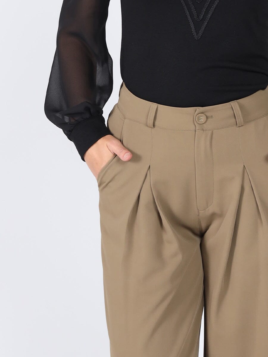 Pleated Wide Leg Pants PANTS Gracia Fashion 