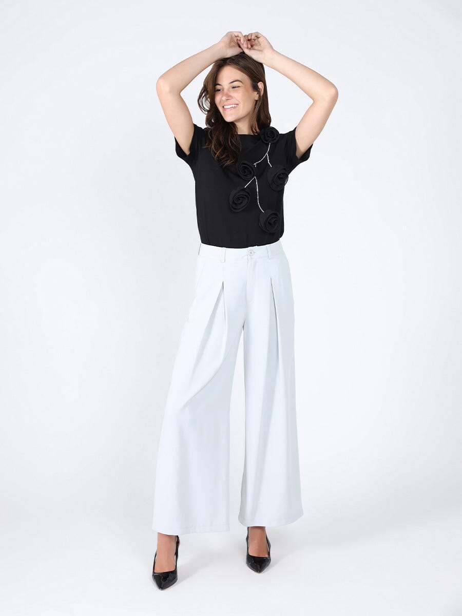 Pleated Wide Leg Pants PANTS Gracia Fashion 