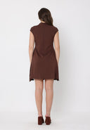 Pleather Cut Out Cap Sleeve Dress DRESS Gracia Fashion 