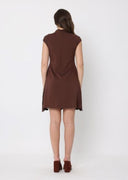 Pleather Cut Out Cap Sleeve Dress DRESS Gracia Fashion 
