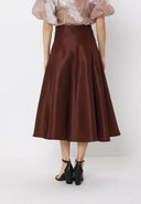 Pleats Detail A-Line Midi Length Skirt SKIRT Gracia Fashion 