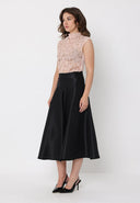 Pleats Detail A-Line Midi Length Skirt SKIRT Gracia Fashion 