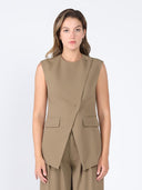 Ponte vest top VEST Gracia Fashion BROWN S 