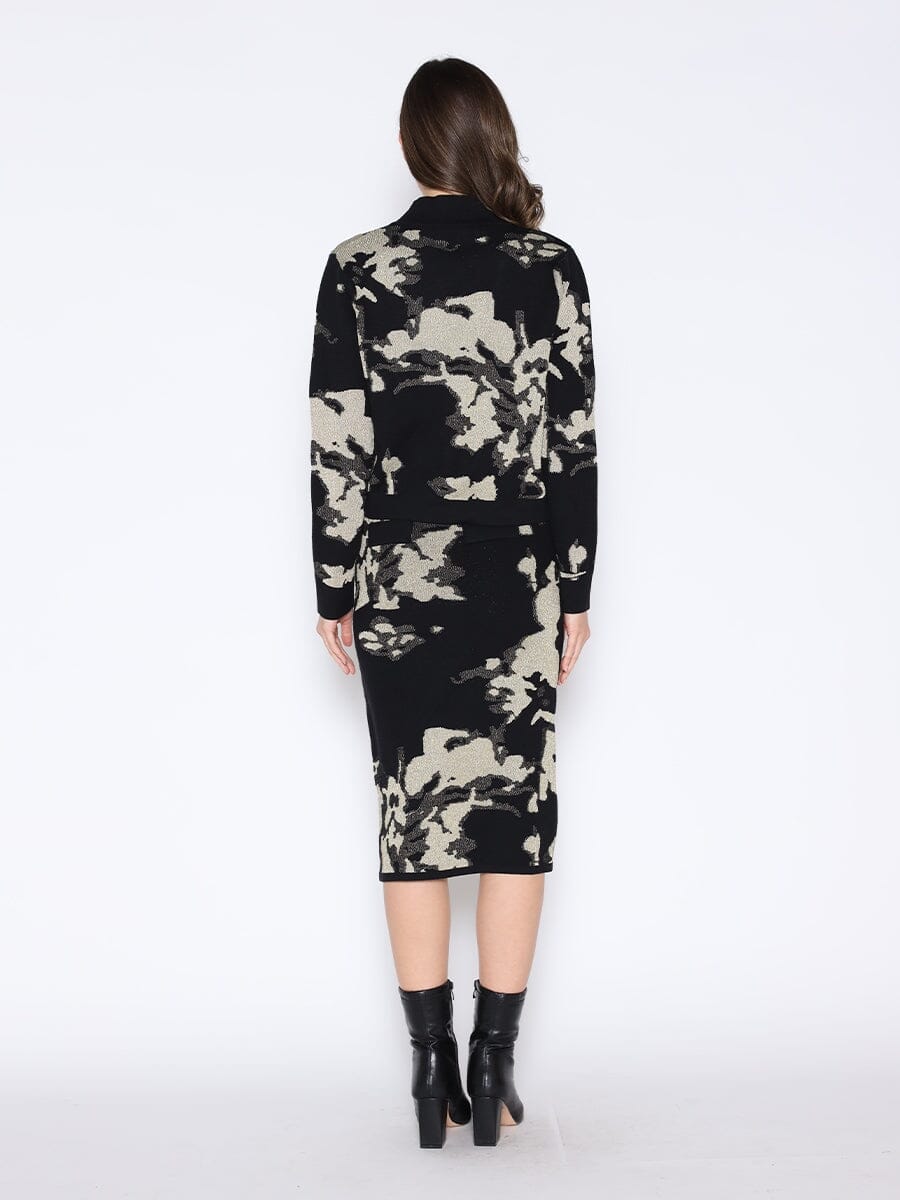 Print V-Neck Button Down Wool Knitted Cardigan SWEATER Gracia Fashion 