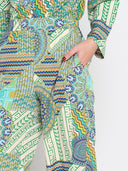 Print Wide Leg Set Pants PANTS Gracia Fashion 