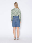 Printed Long Sleeved Button-Down Top TOP Gracia Fashion 