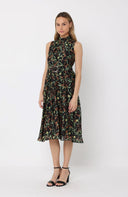 Printed sleeveless waist band dress DRESS Gracia Fashion 