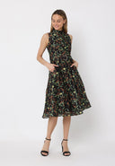 Printed sleeveless waist band dress DRESS Gracia Fashion 
