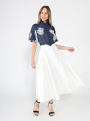 Puff sleeve embroidered organza top TOP Gracia Fashion 