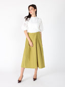 Puffed cut work lace design sleeve top TOP Gracia Fashion 