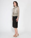 Punched Hole Peplum Jacket JACKET Gracia Fashion 