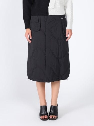 Quilted Cargo Skirt SKIRT Gracia Fashion BLACK S 