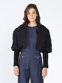 Quilted Crop Jacket With Long Rib Sleeve JACKET Gracia Fashion 