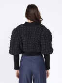 Quilted crop jacket with long rib sleeve JACKET Gracia Fashion 