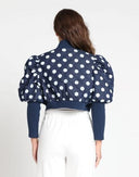Quilted Polka Dot Jacket With Ribbed Sleeve JACKET Gracia Fashion 