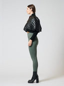 Quilted Puff Jacket with Ribbed Sleeve JACKET Gracia Fashion 