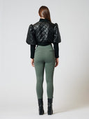 Quilted Puff Jacket with Ribbed Sleeve JACKET Gracia Fashion 