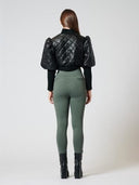 Quilted Puff Jacket with Ribbed Sleeve JACKET Gracia Fashion 