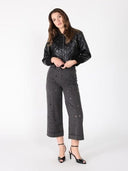 Quilted Rib Cuff Front Zipper Open Jacket JACKET Gracia Fashion 