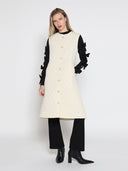 Quilted Sleeveless Long Vest JACKET Gracia Fashion 