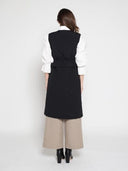 Quilted Sleeveless Long Vest JACKET Gracia Fashion 
