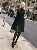 Quilted Sleeveless Long Vest JACKET Gracia Fashion BLACK SM 
