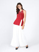 Rhinestone Bow Split Knit Halter Top TOP Gracia Fashion 