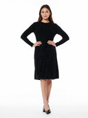 Ribbed Top Layered with Pleated Underdress DRESS Gracia Fashion 