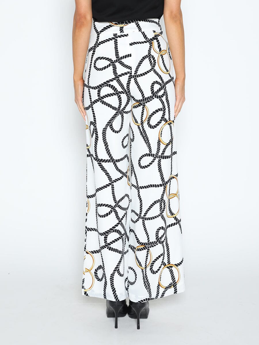 Rope and Ring Print Wide Pants PANTS Gracia Fashion 