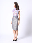 Rose Detail Cap-Short Sleeves Top TOP Gracia Fashion 