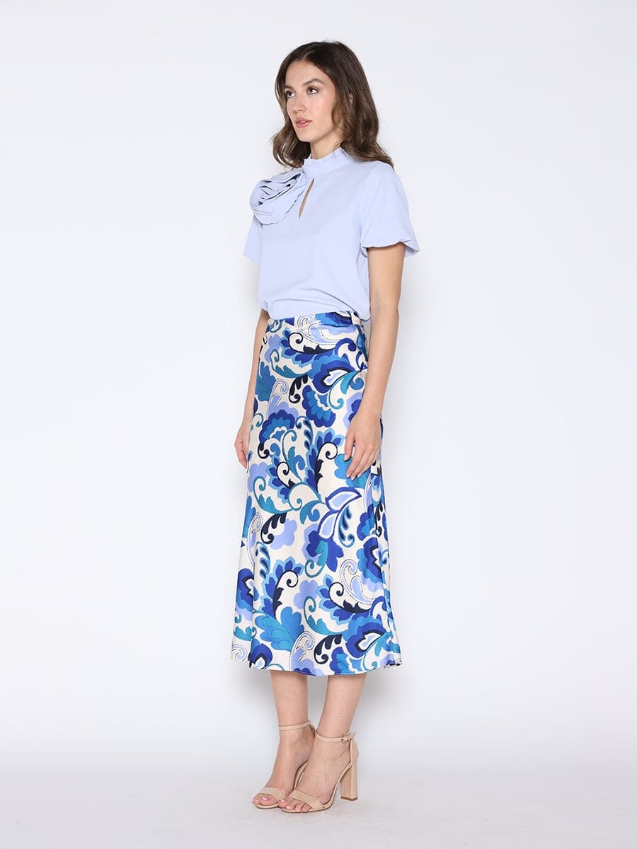 Rose Detail Puff Sleeve Top TOP Gracia Fashion 