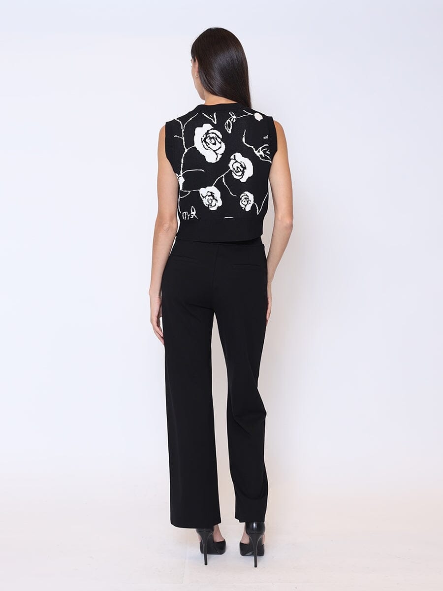 Rose Flower Graphic Art Knit Tank Top TOP Gracia Fashion 