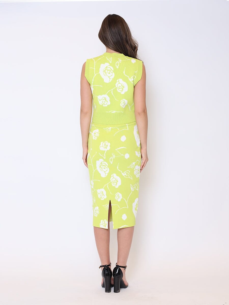 Rose Flower Graphic Art Knit Tank Top TOP Gracia Fashion 