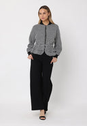 Ruffle Button Design Jacket TOP Gracia Fashion 