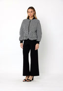Ruffle Button Design Jacket TOP Gracia Fashion 