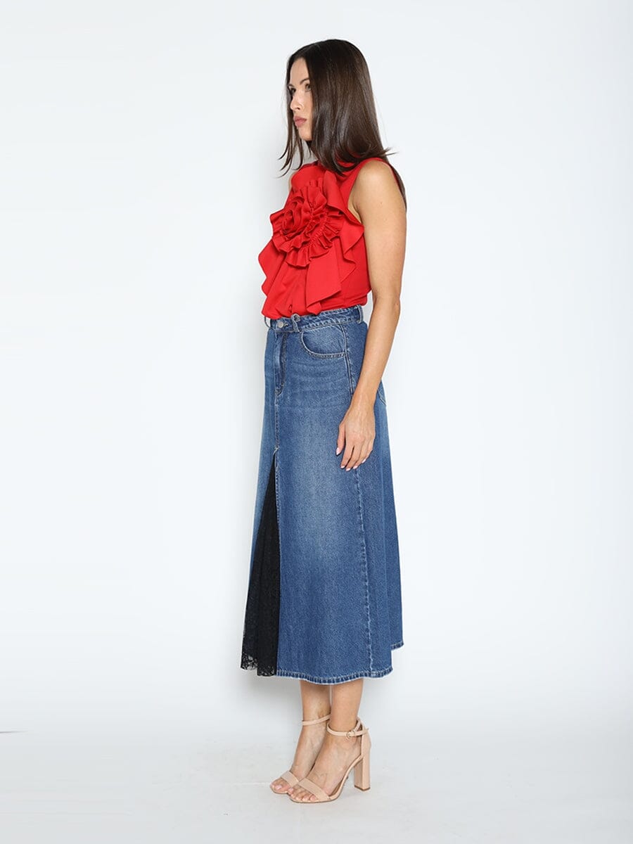 Ruffle Flower Detail Tank Top TOP Gracia Fashion 