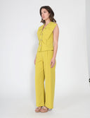 Ruffle Front Button Down Sleeveless Jacket JACKET Gracia Fashion 