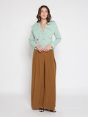 Ruffle Front With Button Long Sleeve Jacket JACKET Gracia Fashion 