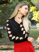 Ruffle long sleeve high neck top TOP Gracia Fashion 