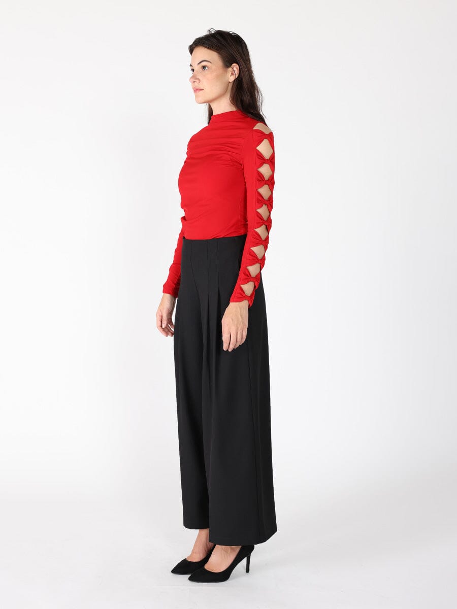 Ruffle long sleeve high neck top TOP Gracia Fashion 