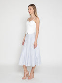 Ruffled Detail Mesh Fabric Top with Straps TOP Gracia Fashion 