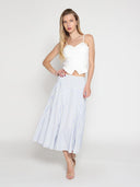 Ruffled Detail Mesh Fabric Top with Straps TOP Gracia Fashion 