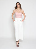 Ruffled Detail Mesh Fabric Top with Straps TOP Gracia Fashion 