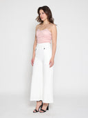 Ruffled Detail Mesh Fabric Top with Straps TOP Gracia Fashion 