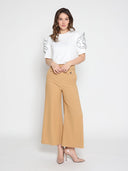 Ruffled Puff Sleeve Solid Color T-Shirt TOP Gracia Fashion 