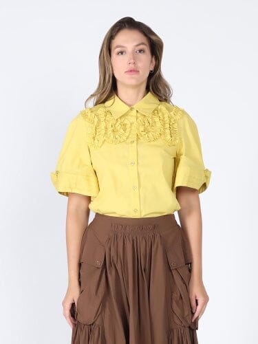 Ruffled work shirt TOP Gracia Fashion MUSTARD S 